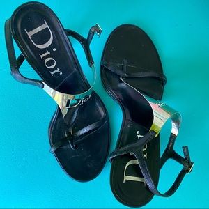 CHRISTIAN DIOR RARE Steel/Leather Size 7- 7.5
